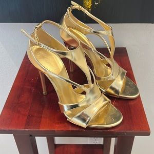 Casadei metallic gold heeled sandal. Almost perfect condition. Size 7